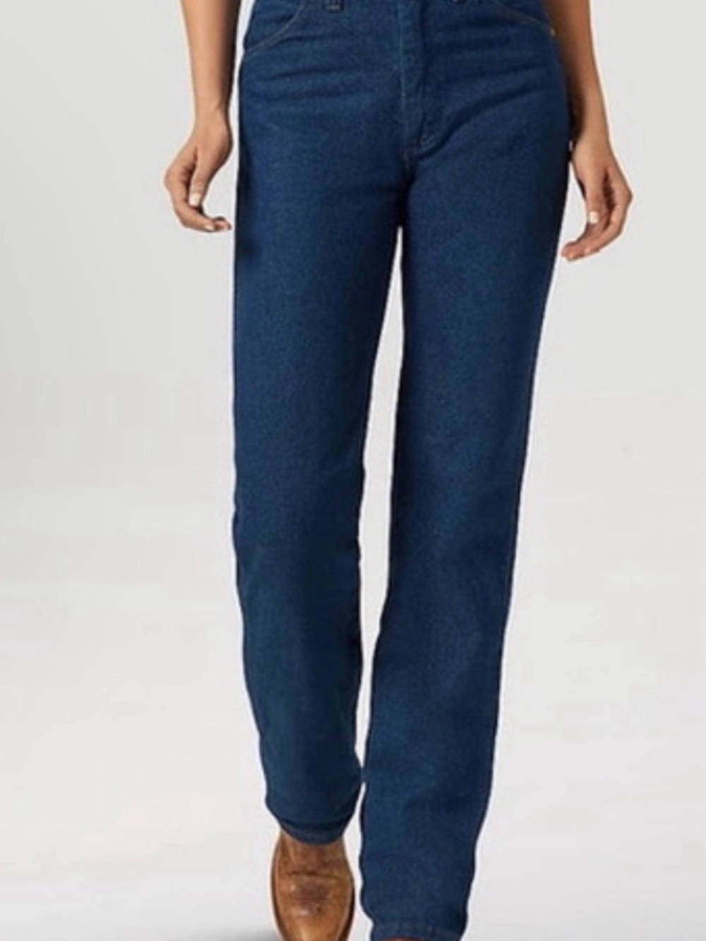 Brand New Wrangler Classic High-Rise Straight Jeans in Dark Blue